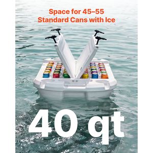 Nevera Flotante Premium de 40 QT, Enfriador de Agua Anfibio con Ruedas, Almacenamiento en Seco, Cuerda de Remolque para Alimentos - Product Image 4