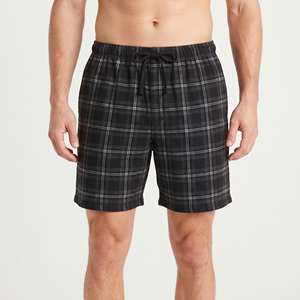 Men's 100% Cotton <b>Plaid</b> Sleep <b>Shorts</b> Mid Waist Elastic Closure Flannel <b>Shorts</b> Mens Woven Fabric Casual Style Flannel <b>Shorts</b> Men - Product Image 2
