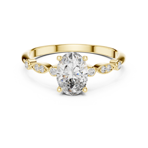 Deco Oval Cut Lab Grown Solitaire <b>Ring</b> <b>Set</b> in 18KT White <b>Gold</b> Certified for Party Wedding Daily Use Luxury Gifting for Women - Product Image 5