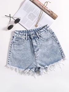 Trendy Women Skinny High Waist Straight Denim Shorts Classic Blue Comfortable Summer Fashion Essential Bangladesh - Product Image 4