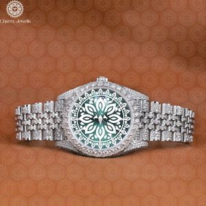 Reloj de Lujo Charm_Jewels para Mujer, con Incrustaciones de Diamantes, Acero Inoxidable, Cuarzo Analógico, Esfera Redonda de 38 mm, Cristal de Zafiro, Cierre Plegable - Product Image 2