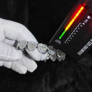 Collar de cadena con eslabones en forma de corazón para hombre, en plata de ley 925 con eslabones con incrustaciones de moissanita, joyería de lujo y moda para hombre. - Product Image 2
