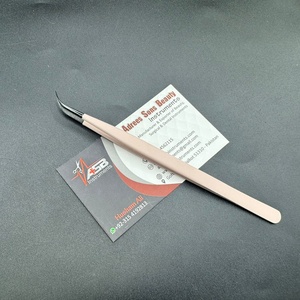 Pinzas para Pestañas de 90 Grados, Color Negro, Delgadas, de Acero Inoxidable Sostenible, con Logotipo Personalizado, Agarre Fuerte, para Extensión de Pestañas - Product Image 6