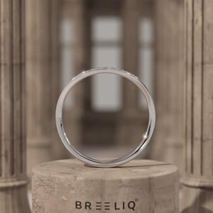 แหวนทองคำแท้ 14K ทรงโค้งประดับเพชรแล็บโกรว์ ดีไซน์มินิมอล สามารถสวมซ้อนกันได้ เหมาะสำหรับผู้หญิง - Product Image 6