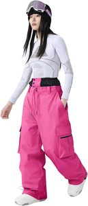 Pantalones de Esquí Unisex Impermeables, Térmicos y Cortavientos 10000mm - Tex Poliéster para Nieve al Aire Libre con Cierre de Cordón Estilo Cargo y Forro Polar - Product Image 2