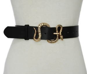 Cinturón de Cuero Negro y Marrón para Mujer, Diseño 2026, con Hebilla de Serpiente, OEM - Product Image 3