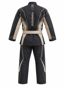 Kimono de BJJ Personalizado, Color Negro y Beige, Unisex, Adulto, Secado Rápido, Corte Regular, Logotipo Frontal con Impresión por Transferencia de Calor - Product Image 2