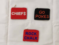 Set Clutch Wanita Custom Fashion College Game Day, Bordir Go Gators Wreck Em, Bahan Katun, Penutup Ritsleting, Hiasan Bunga