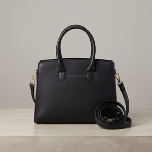 Sac à main rectangulaire noir de luxe brodé pour femme, en cuir PU premium, avec bandoulière amovible et poignée supérieure, sac fourre-tout - Product Image 6