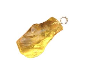 1 pieza colgante en bruto Natural limón cuarzo piedra preciosa 92,5 plata esterlina mujeres joyería hombres regalo piedra de moda - Product Image 1