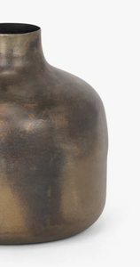 Jarrón de metal bronce rústico de lujo, maceta con textura mate, jarrón decorativo minimalista nórdico para decoración moderna del hogar y hoteles - Product Image 2