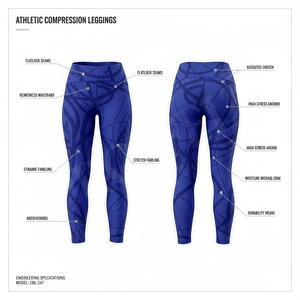Leggings de compression taille haute en polyester respirant et extensible, personnalisables, pour le yoga et l'entraînement, coupe ajustée, vente en gros, très demandés - Product Image 2