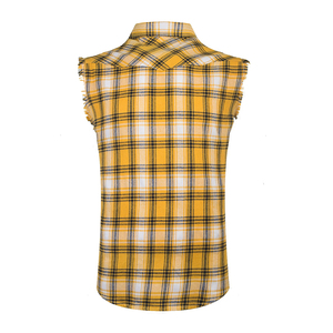 Service OEM – Nouveaux T-shirts sans manches en flanelle pour hommes, en coton, anti-plis, doux et confortables, grandes tailles, avec empiècements, pour le printemps - Product Image 2