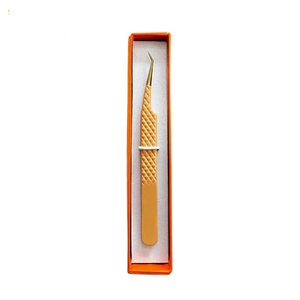 Pince à cils en acier inoxydable à pointe en fibre, personnalisable avec logo, pour extensions de cils volume - Marque privée - Product Image 2