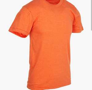 Camiseta Casual de Manga Corta con Cuello Redondo para Mujer, Ecológica, Color Sólido, Top Básico de Verano, Spandex/Algodón, Naranja Coral - Product Image 3