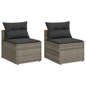 Canapé de jardin en rotin PE gris 21,3 po L x 25,2 po P x 21,3 po H - Product Image 2