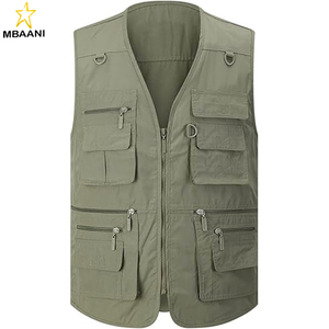 Gilet de pêche pour homme, gilet utilitaire de safari et de voyage avec poches, gilet de travail extérieur, gilet cargo pour la photographie, gilet d'été - Product Image 1