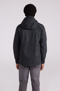 Veste en polaire à capuche noire pour homme, coupe-vent, fermeture éclair, décontractée, pour l'extérieur, automne, coupe classique, polyester, couleur unie - Product Image 2