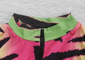 Body de cintura alta con estampado animal para mujer, de elastano y poliéster, con cremallera frontal, pantalón corto, elástico en cuatro direcciones, hueco, transpirable, sin mangas, hasta la rodilla. - Product Image 6
