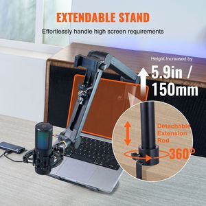 Supporto per Microfono da Scrivania Regolabile con Rotazione a 360 Gradi, Adattatore Universale 3/8'' 5/8'', Supporto Flessibile per Accessori - Product Image 3