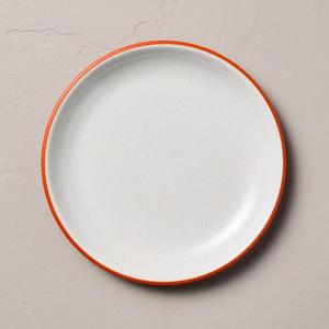 Assiette ovale en émail blanc avec bord vert, dernier design, vaisselle plate décorative, assiette de service en émail pour aliments - Product Image 4
