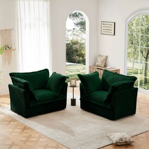 Juego de 2 Sillones Profundos con Funda para Sala de Estar, Sala de Lectura, Dormitorio y Espacios de Trabajo - Product Image 3