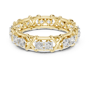 แหวนเพชรทรงกลมทองคำ 14K โรสโกลด์สำหรับผู้หญิง |   ชุดสำหรับงานปาร์ตี้ |   เพชรที่เพิ่งเพาะเลี้ยง - Product Image 3