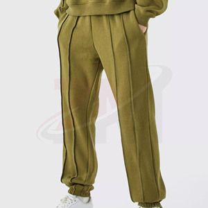 Conjunto Deportivo Verde Oliva para Hombre, Sudadera Holgada de Color Sólido y Pantalones con Cintura Elástica, 100% Calidad de Exportación, Personalizable - Product Image 5