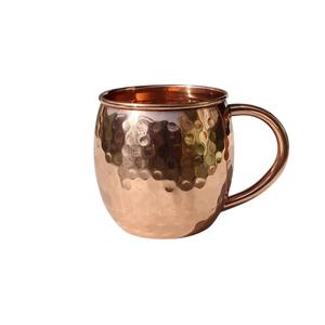 Mug à bière et cocktail en cuivre massif martelé de haute qualité, doublé d'acier inoxydable, plaqué cuivre, écologique, avec poignée, idéal pour les mariages - Product Image 3