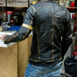 Veste en cuir sur mesure Ryan Pro Gear pour homme, tissu confortable et respirant avec logo personnalisé - Product Image 2