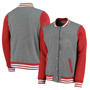 Veste d'hiver brodée de haute qualité pour hommes, fabricant OEM, MOQ faible, manches en cuir, veste de baseball personnalisée. - Product Image 1