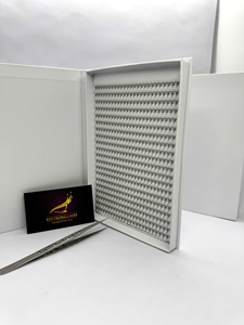 Extensiones de Pestañas Pre-fabricadas Vietnam 8D con Base Puntiaguda, Unidas por Calor, Fans Sueltos Premade, Cachemira Negro Mate, Caja Grande - Product Image 5