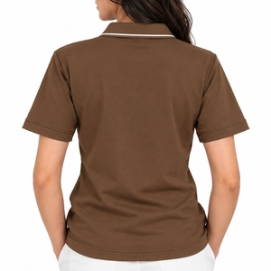 Camisa Polo para Mujer, Manga Corta, Personalizable, Estilo Casual para Exteriores, Uso Diario Elegante, Diseño Minimalista, Ropa Moderna - Product Image 2