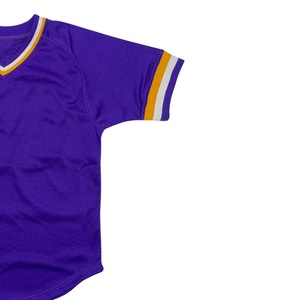 Maillot de baseball universitaire violet à col en V, manches courtes, en maille respirante, uniforme de baseball, uniforme d'équipe, hip hop - Product Image 5