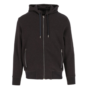 <b>Black</b> Zipper Hoodie High Quality 100% Cotton <b>Fleece</b>/French Terry Quick Dry Breathable Casual Streetwear Unisex Custom Logo Front - Product Image 1