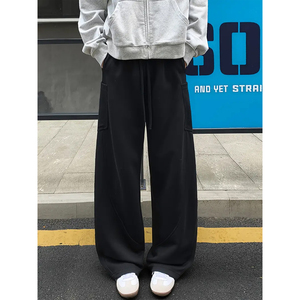 Pantalon de jogging cargo pour homme, coupe ample, molleton épais, multi-poches, coton, streetwear, logo personnalisé - Product Image 3