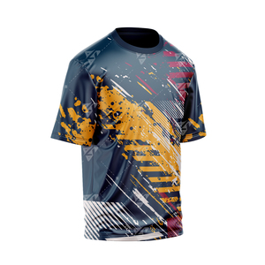 T-shirt personnalisé en coton 100% respirant, coupe ample, avec impression par sublimation du logo sur le devant, pour homme. - Product Image 1