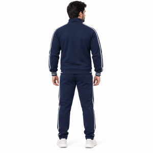 Premium Poly Cotton Track Suit Jacket Jogger Set with Custom Embroidery and Screen Printed Branding for Fitness Club Streetwear - Product Image 3