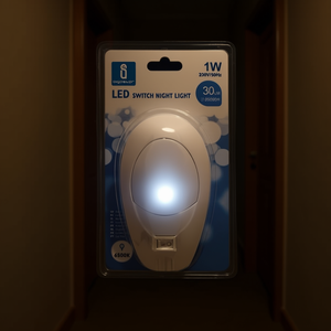 Luce Notturna a LED con Interruttore 1W 230V 6500K Bianco Freddo da Parete con Spina per Uso Domestico Interno - Product Image 3