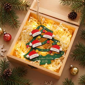 Adorno Navideño de Madera Personalizado con Nombres de Familia Grabados, Decoración Festiva - Product Image 4
