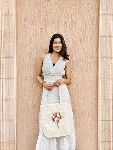 Sac fourre-tout élégant à poignée en corde rayée, en toile de coton, pour femme, usage quotidien, prix raisonnable, avec fermeture éclair, très demandé - Product Image 5