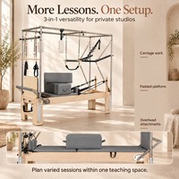 Appareil de Pilates 3-en-1 Home Coach Maple en cuir PU avec planche de saut pour entraînement complet du corps et entraînement personnel