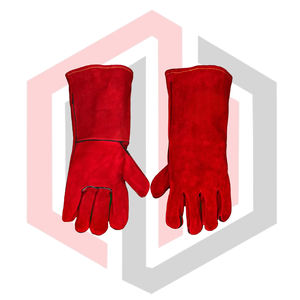 Gants de soudeur en cuir rouge, renforcés, pour la sécurité industrielle et la lutte contre les incendies, 14 pouces, antistatiques, sans silicone, sans poudre - Product Image 5