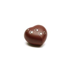 Urna Funeraria para Mascotas en Forma de Corazón Marrón con Huellas Doradas, Diseño Personalizable, Urnas Hechas a Mano para Cenizas de Animales - Product Image 3