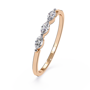 Anillos apilables de oro macizo de 14k con diamantes talla marquesa para mujer, ideales para regalo, compromiso, aniversario o boda. - Product Image 3