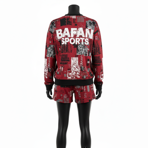 Conjunto de Camiseta y Pantalones Cortos de Felpa Francesa de Algodón y Poliéster para Mujer, con Logotipo Personalizado Serigrafiado, 100% Algodón - Product Image 2