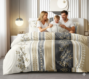 Parure de lit de luxe moderne en polyester tissé pour lit King Size – Drap-housse et taies d'oreiller résistants à la décoloration – Collection Hôtel - Product Image 3