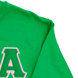 AKA Sorority Inc <b>Green</b> Crewneck Sweatshirt Embroidered Greek Letter Women's Pullover <b>Green</b> Color - Product Image 2