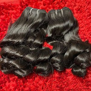 Perruques en gros vendeur de cheveux naturels Remy bruts du Vietnam en vrac humain 100%, machine à double trame, cuticule alignée cheveux ondulés humains de l'océan Ex - Product Image 1