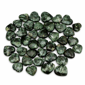 Cœur de Séraphinite Naturelle en Cristal Vert, Pierre de Guérison pour Reiki, Méditation, Cadeau, Décoration Énergétique, Vente en Gros - Product Image 1